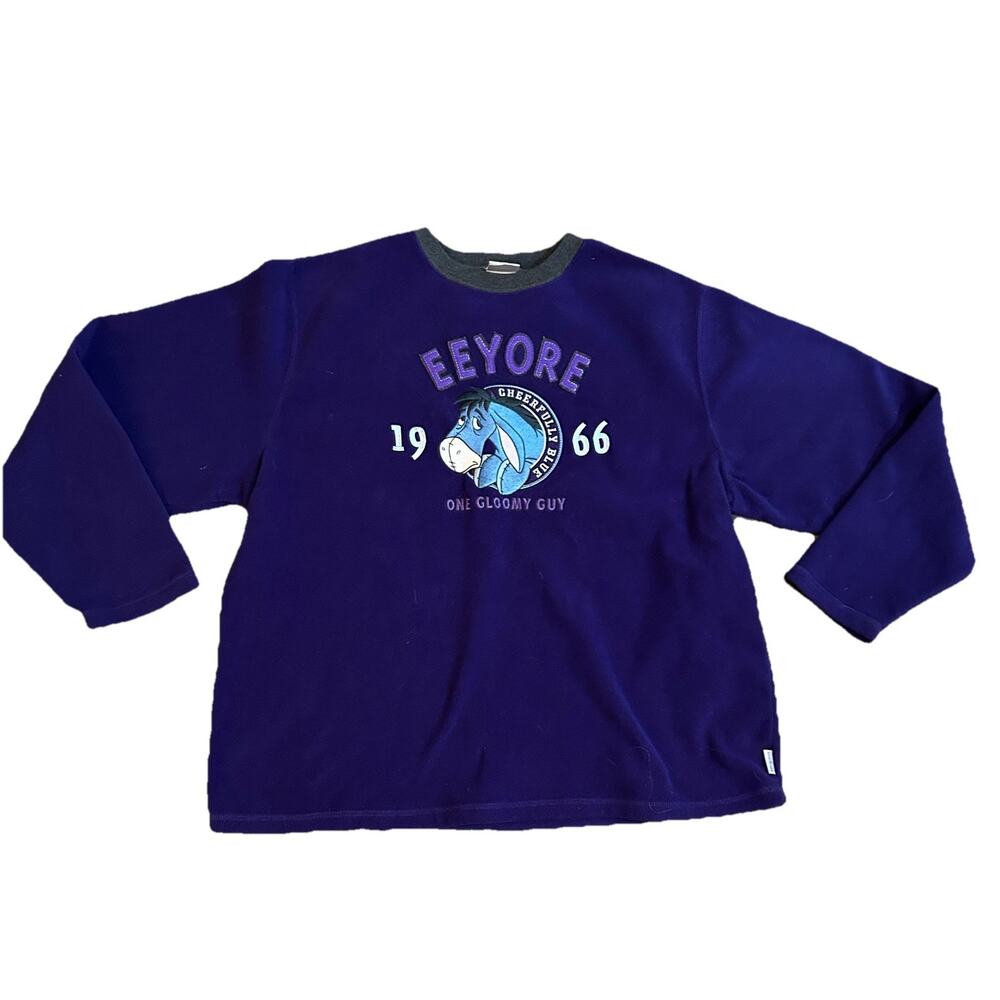 Disney Store Exclusive VTG 90s Eeyore One Gloomy Guy Oversized Fleece Pullover L